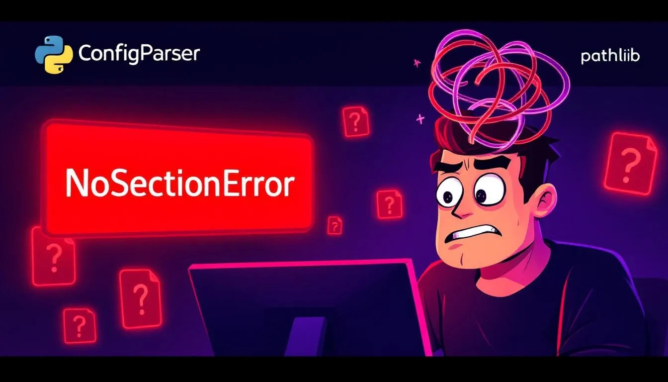 Frustrated Python developer facing ConfigParser NoSectionError due to WindowsPath issue with pathlib