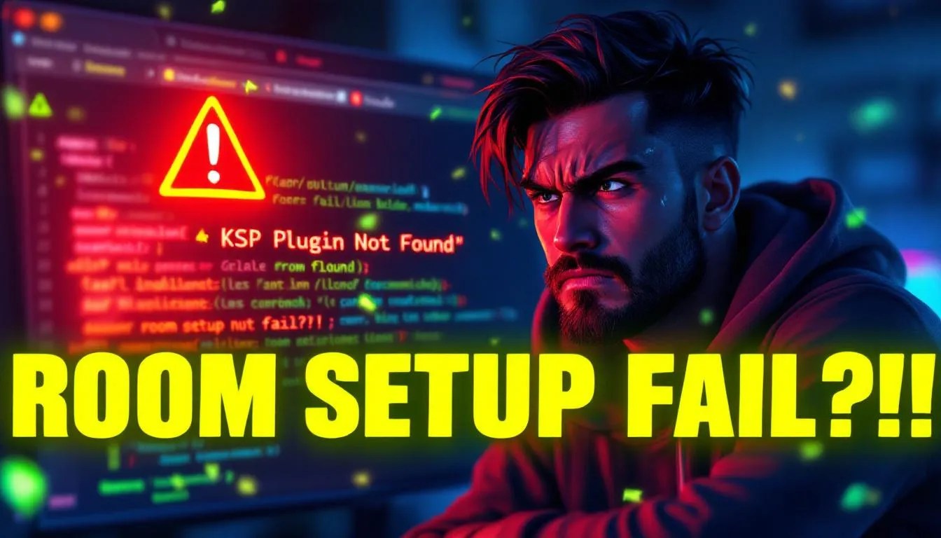 Frustrated Android developer faces KSP plugin not found error while setting up Room in Android Studio, red error popup displayed in IDE