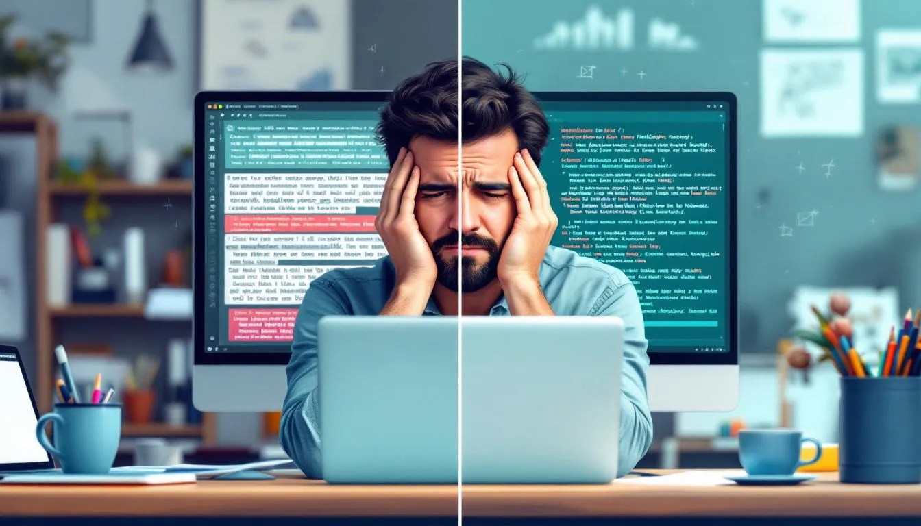 Developer fixing multilingual encoding errors in R with Unicode on split-screen showing unreadable and clean text in Arabic, Chinese, and other non-English scripts
