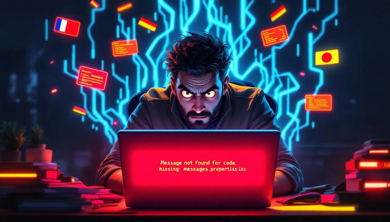 Frustrated Java developer debugging Spring Boot MessageSource error with missing messages.properties file and broken Swagger localization UI