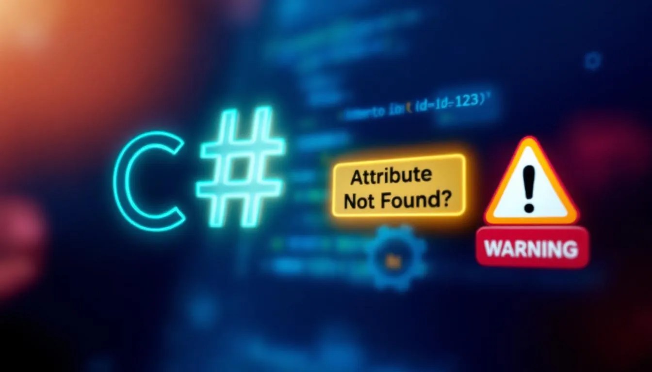 C# XML Attribute Check using XElement with highlighted 'id' attribute and warning sign