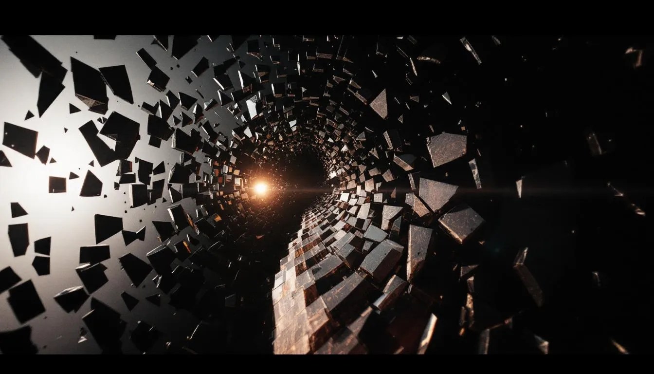 Dramatic illustration showing admin and user figures separated by broken bridge under a Laravel logo, symbolizing role-based routing and middleware in Laravel marketplaces