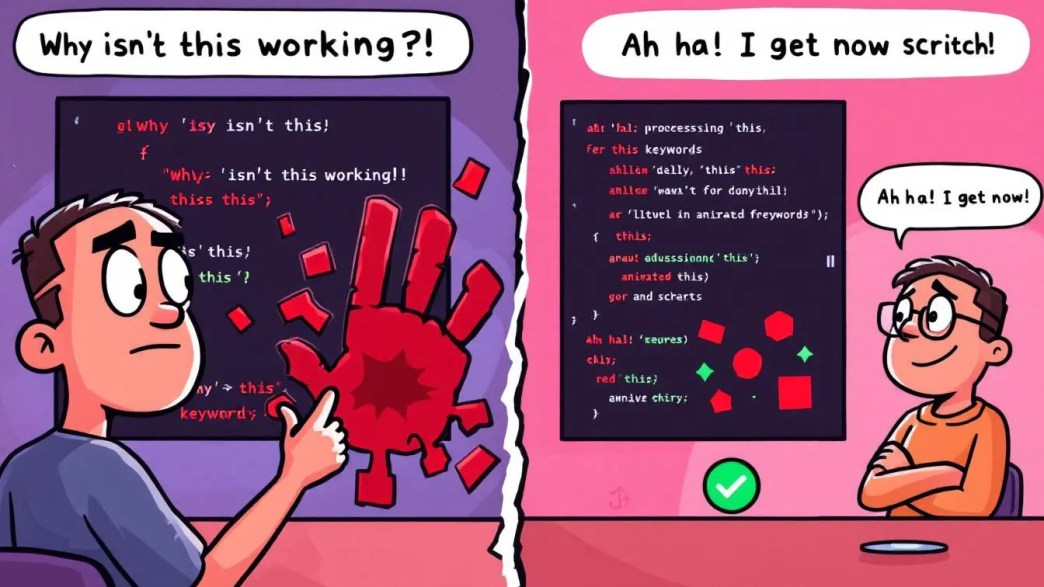 Confused developer struggles with 'this' keyword in ProcessingJS vs happy developer running successful canvas code