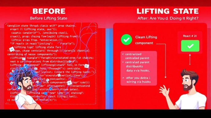 React lifting state best practices with before and after examples in components layout