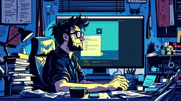 Confused developer staring at SQL code using GROUP BY, HAVING, and EXISTS to select rows with one value and others
