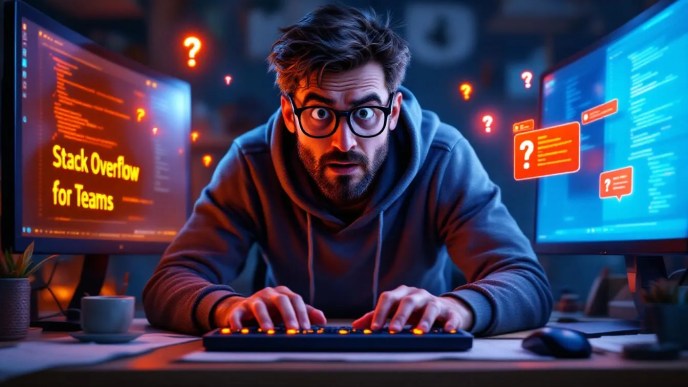 Shocked developer comparing Stack Overflow for Teams to new Stack Internal interface on split screens