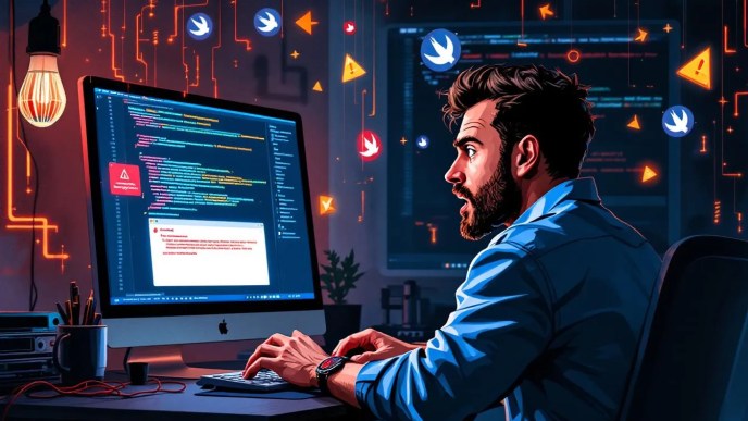 Shocked developer looking at Swift compiler error in Xcode 26.2 related to nonisolated function and Approachable Concurrency setting
