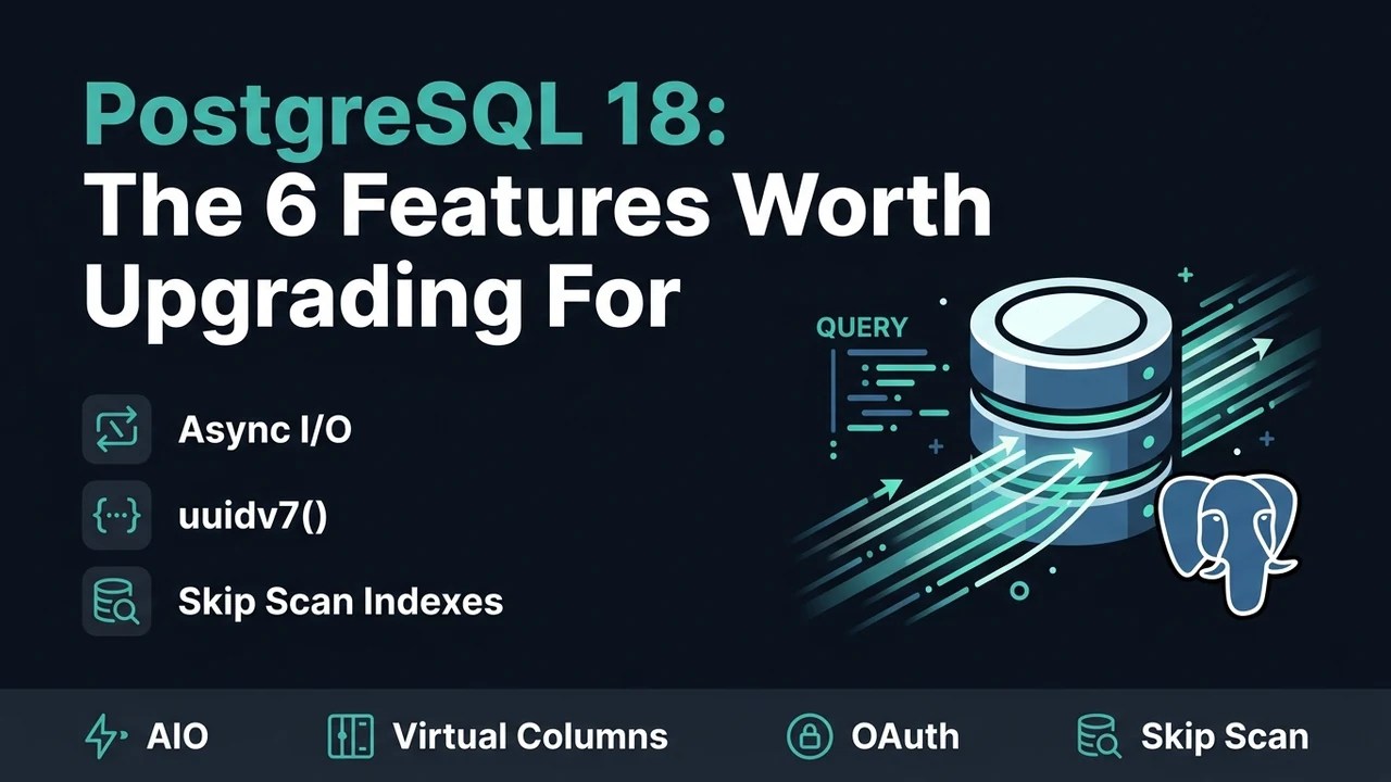 PostgreSQL 18 new features overview diagram
