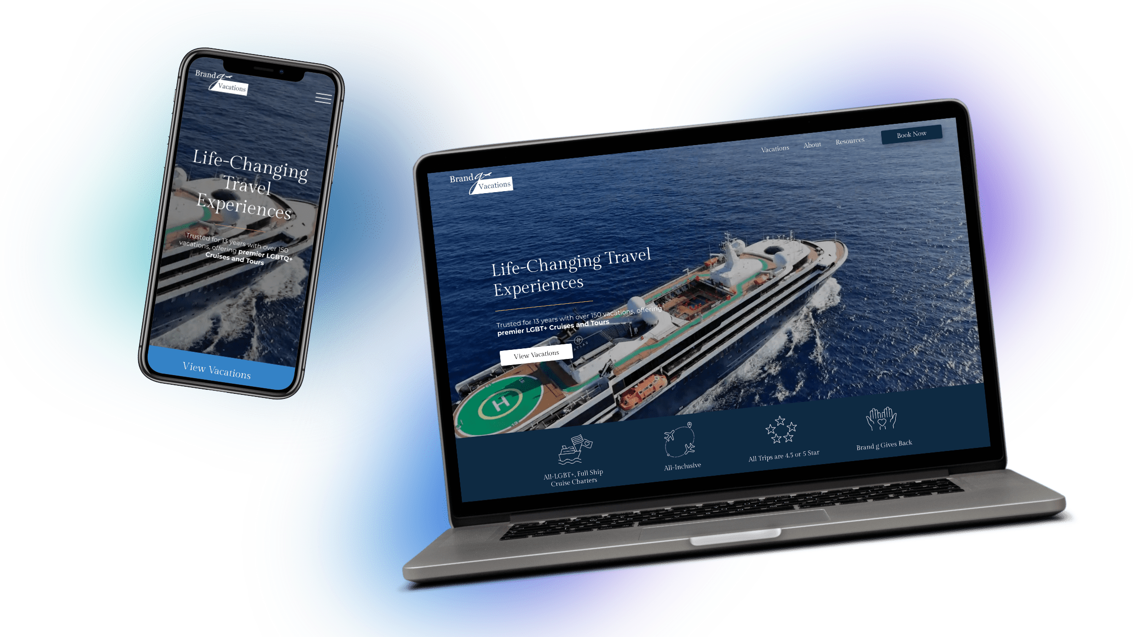 phone and laptop with website design