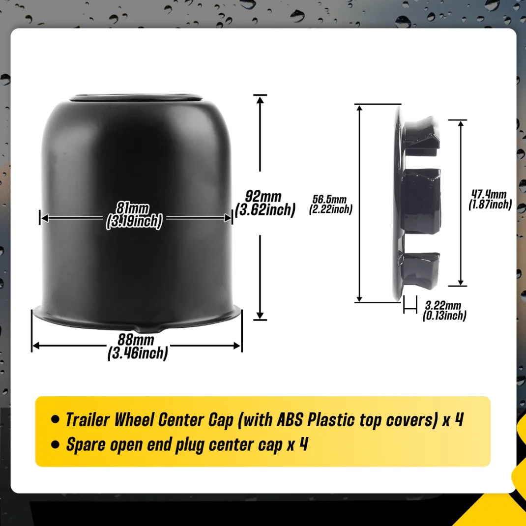 With 4 Replacement Open End Plug Center Caps Stainless (3)