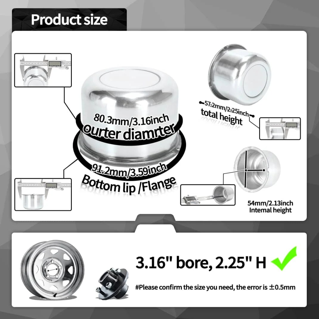 3.16in Weld Racing Trailer Wheel Center Caps (1)