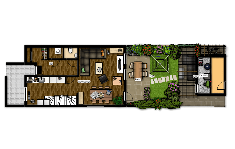 Gemeubileerde plattegrond 2D
