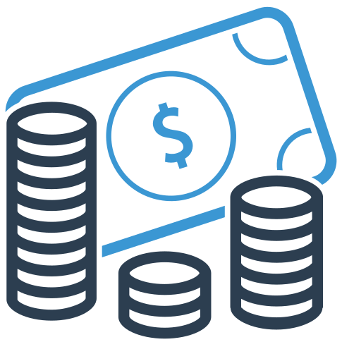 Financial management icon. DGG supports Sage 300 and Microsoft Dynamics Business Central financial management.