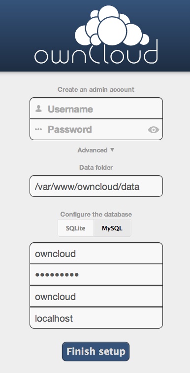 owncloud setup