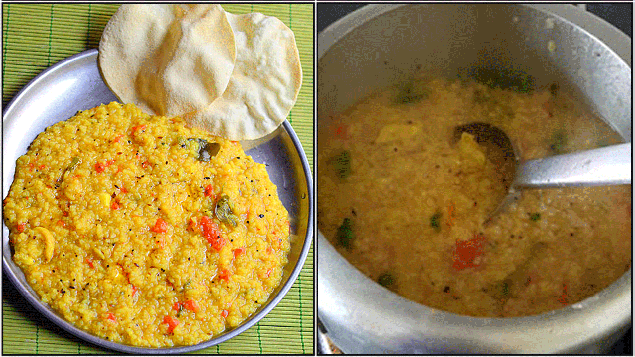 குக்கரில் ரசம் சாதம் செய்முறை | pressure cooker rasam satham preparation in tamil