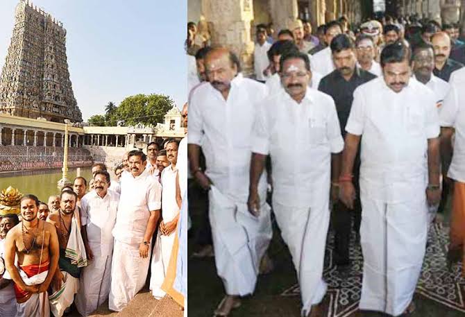 மதுரை மீனாட்சியம்மன் கோவிலில் எடப்பாடி பழனிசாமி சாமி..