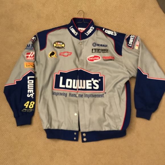 Jh Design Lowe S Nascar Jimmie Johnson Jacket M Shopgoodwill Jimmie Johnson Nacscar Jacket 4 Time Champion Lowes Black Twill BLOWOUT SALE.
