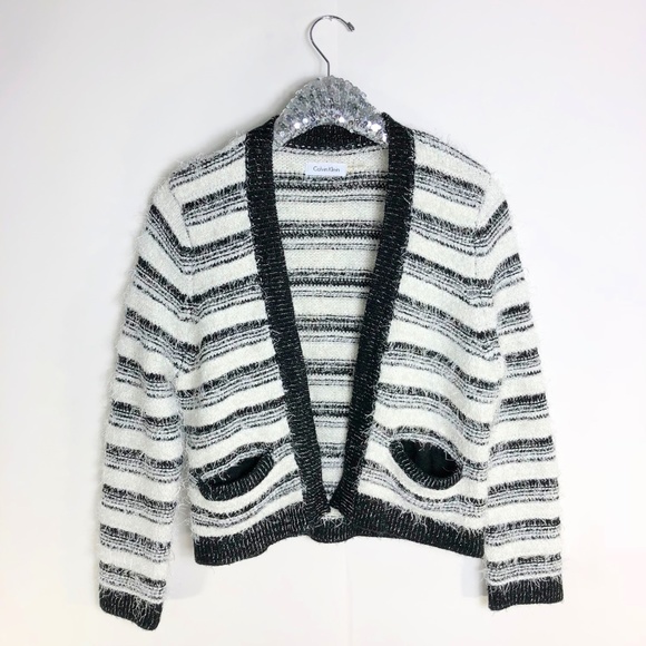 Cozy Black And White Striped Cardigan Dolman Sleeve Cardigan Lulus