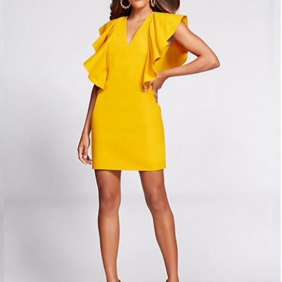 Starting on september 22, gabrielle union collection will be releasing monthly drops, which will first be available at both new york & company . New York Company Dresses Nycompany Gabrielle Union Yellow Dress Sz L Poshmark