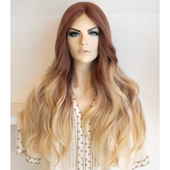 26 Ombre Ash Blonde Wig Brown Roots Claire Boutique
