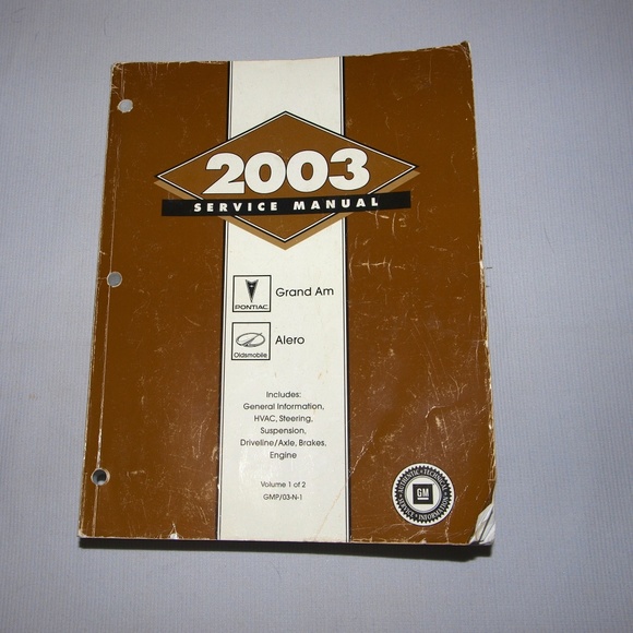 2003 Pontiac Grand Am Oldsmobile Alero Oem Manual