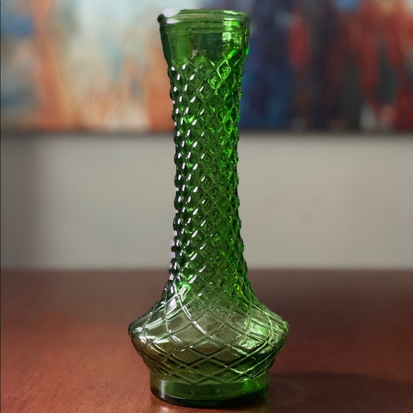 pix Vintage Green Glass Vase vintage mid century randall green glass vase