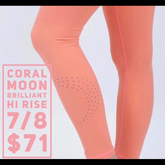pix Coral Moon Brilliant Zyia zyia pants jumpsuits zyia coral moon brilliant hi rise 78 legging poshmark