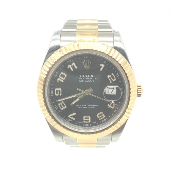 Rolex Accessories Rolex Datejust 16333 Black Arabic Dial 18k Gold Poshmark