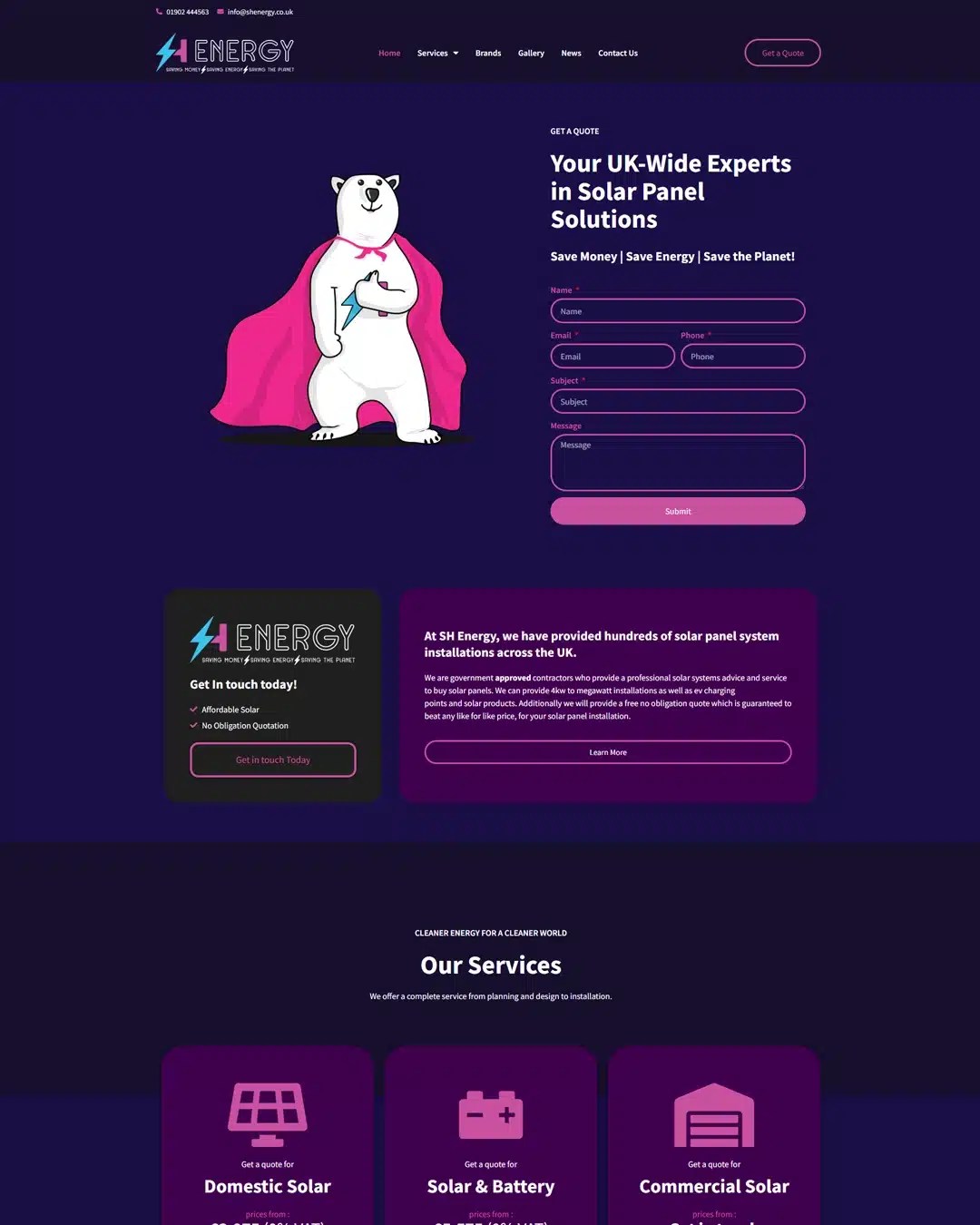 SH Energy Website Design - Homepage