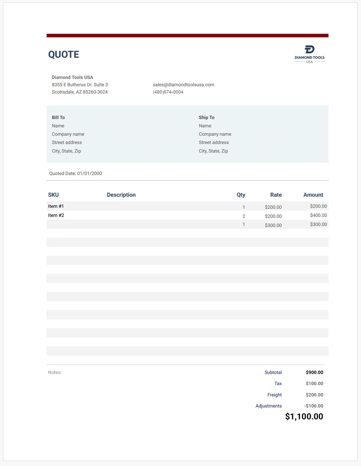 Quote Form- Diamond Tools USA
