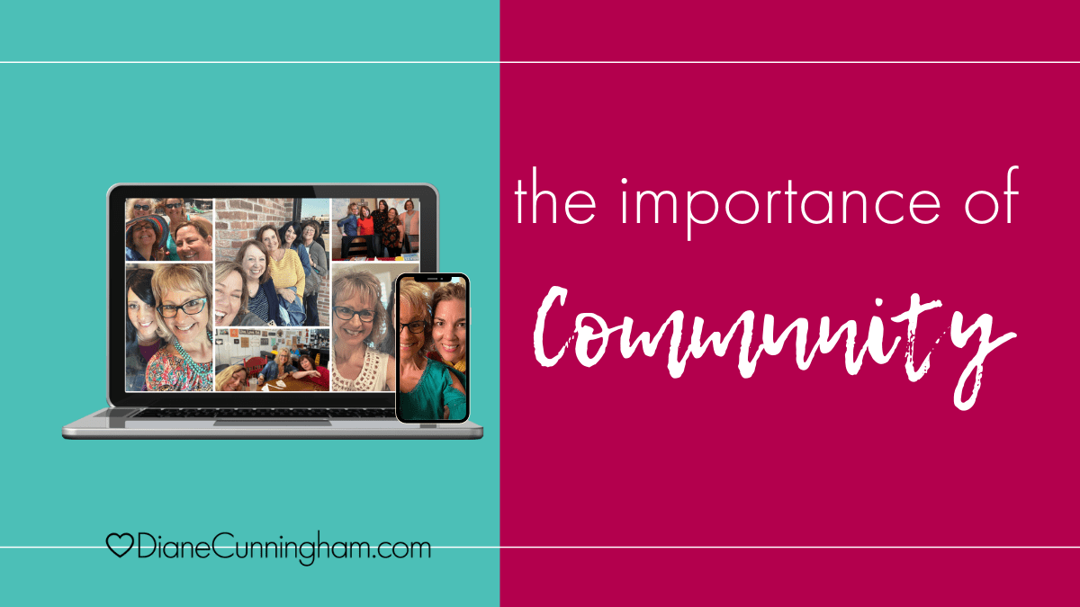the importance of community, mockups with diane cunningham and various members of her community
