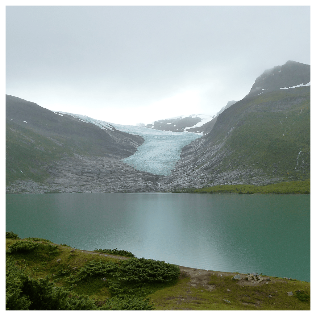 Der Svartisen-Gletscher (600m dickes Eis)