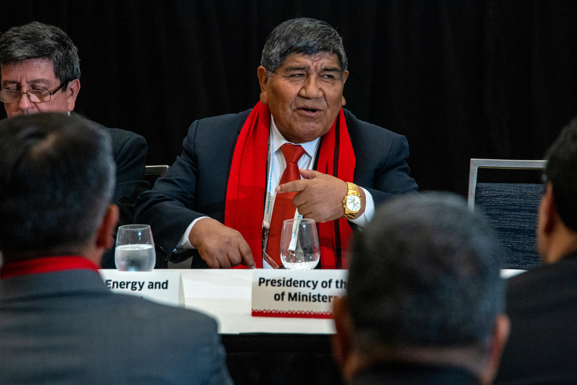 El ministro de Minas y Energía de Perú Rómulo Mucho,participa este lunes, en la mayor feria de la minería del mundo (PDAC), en Toronto (Canadá). EFE/Julio César Rivas

