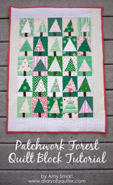 "Patchwork Forest" is a Free Christmas Quilt Pattern designed by Amy Smart from Diary of a Quilter!