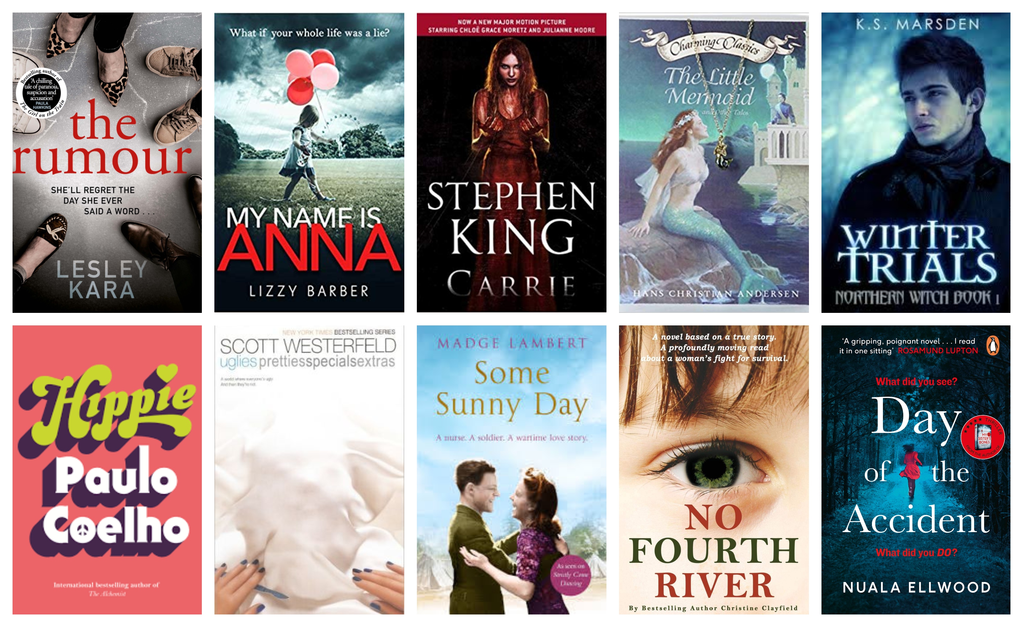 November book wrap up books book blog diary of difference hippie paulo coelho the rumour lesley kara my name is anna lizzy barber carrie stephen king the little mermaid hans christian andersen winter trials k. s. marsden uglies scott westerfeld some sunny day madge lambert no fourth river christine clayfield day of the accident nuala ellwood netgalley goodreads penguin house uk