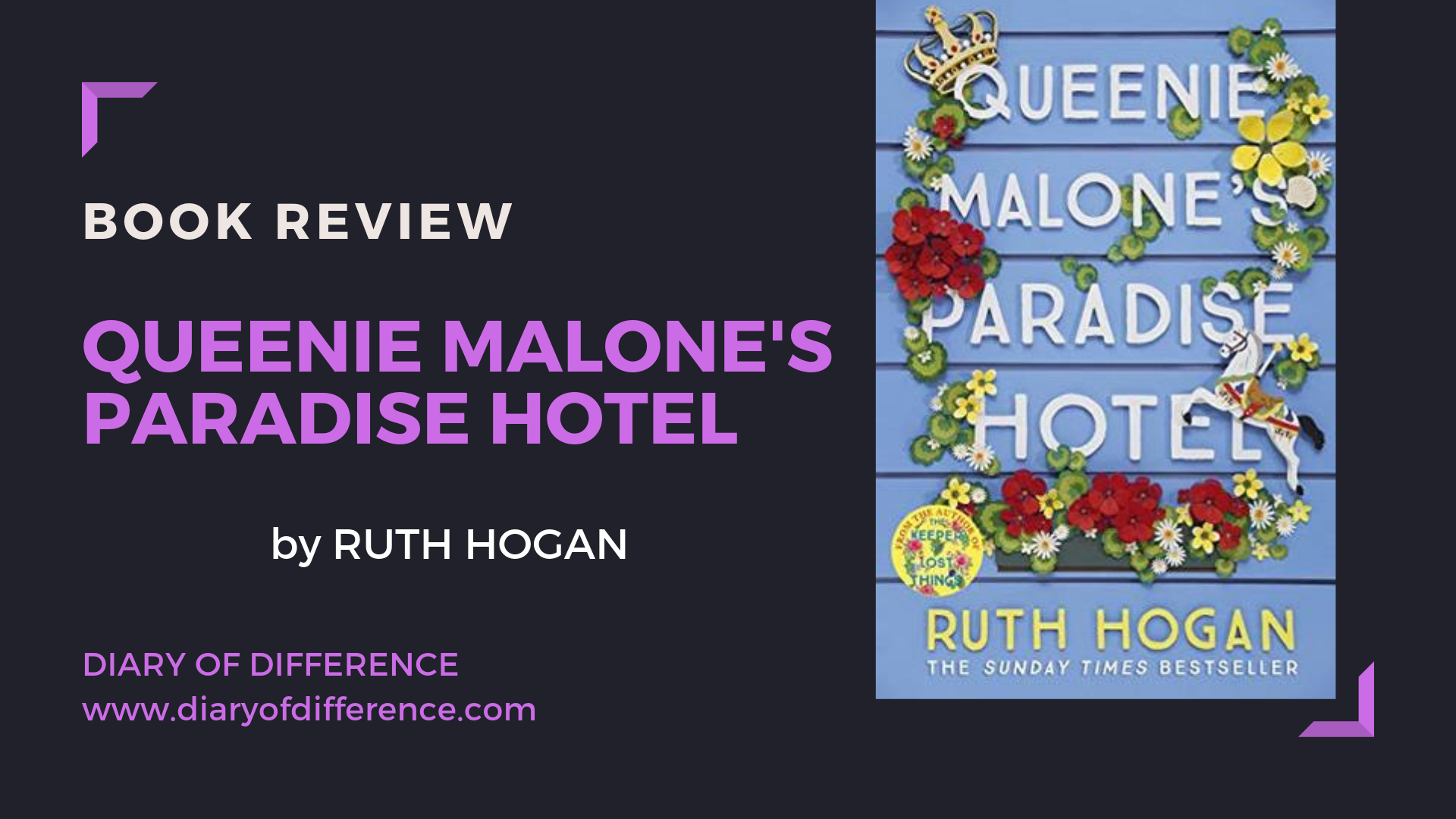book review queenie malone's paradise hotel by Ruth Hogan goodreads netgalley reading books blog blogging love child mother reader