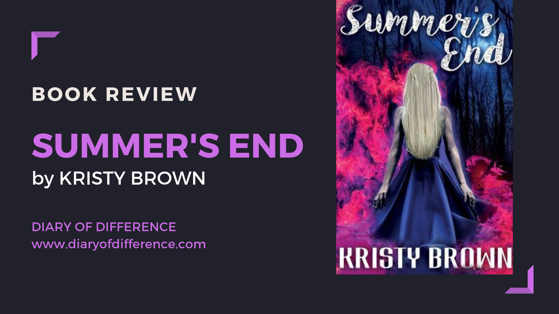 Book review blog blogging netgalley goodreads books reading reader summer's end kristy brown young adultt ya romance fantasy