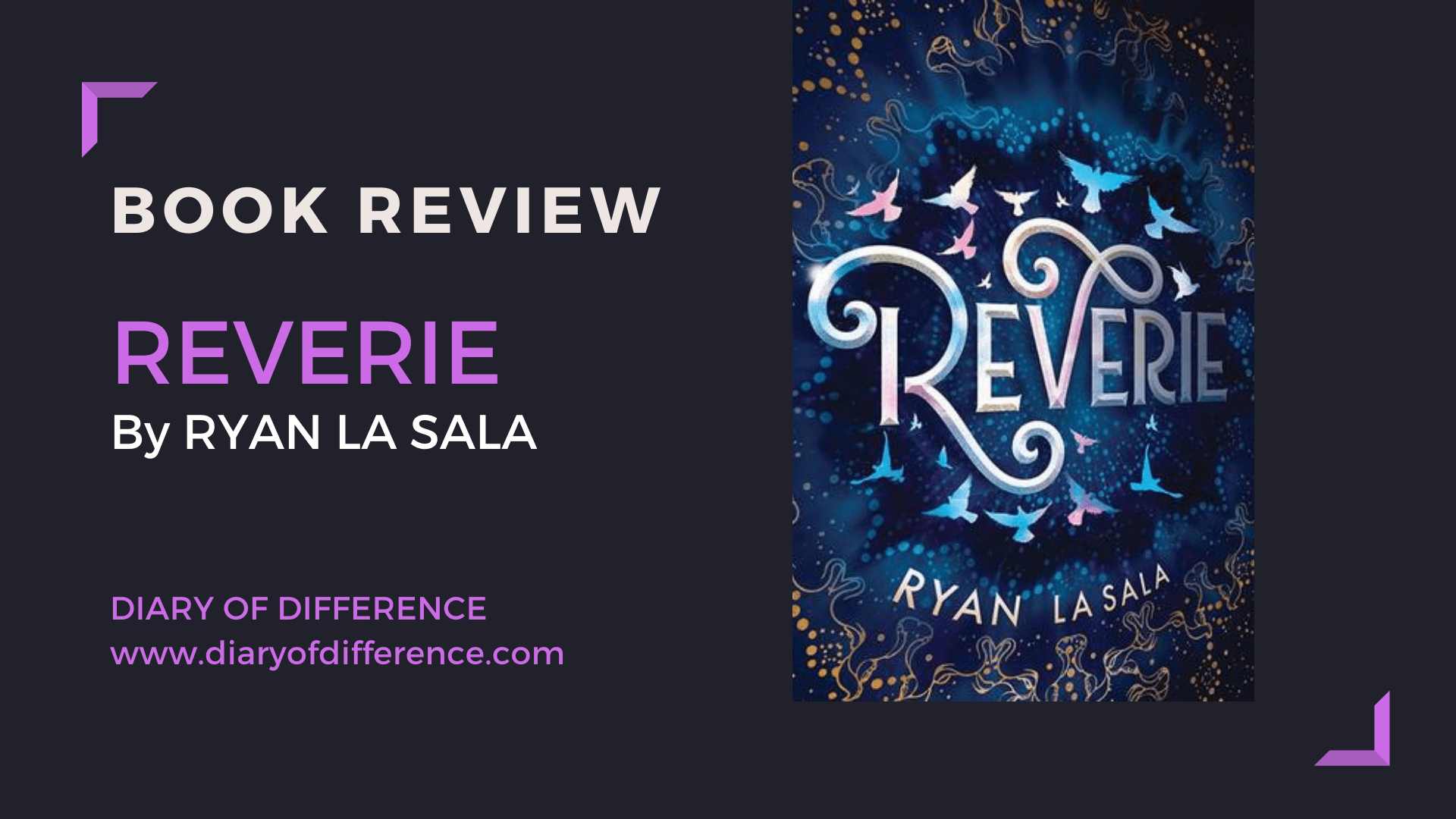 reverie ryan la sala book review books diary of difference lgbt gay diversity ownvoices young adult ya goodreads netgalley
