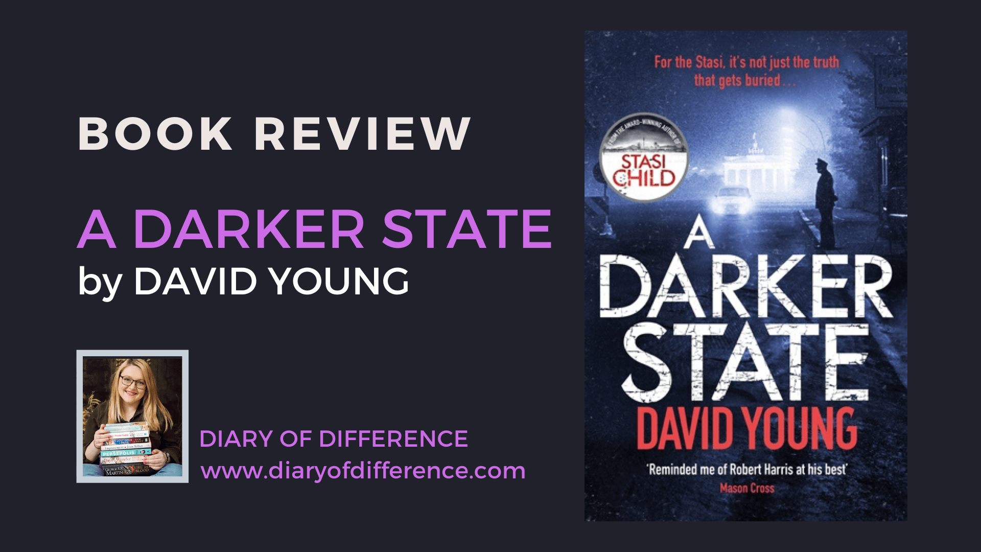 a darker state david young stasi germany mystery murder detective book blog blogging books review diary of difference diaryofdifference bonnier zaffre
