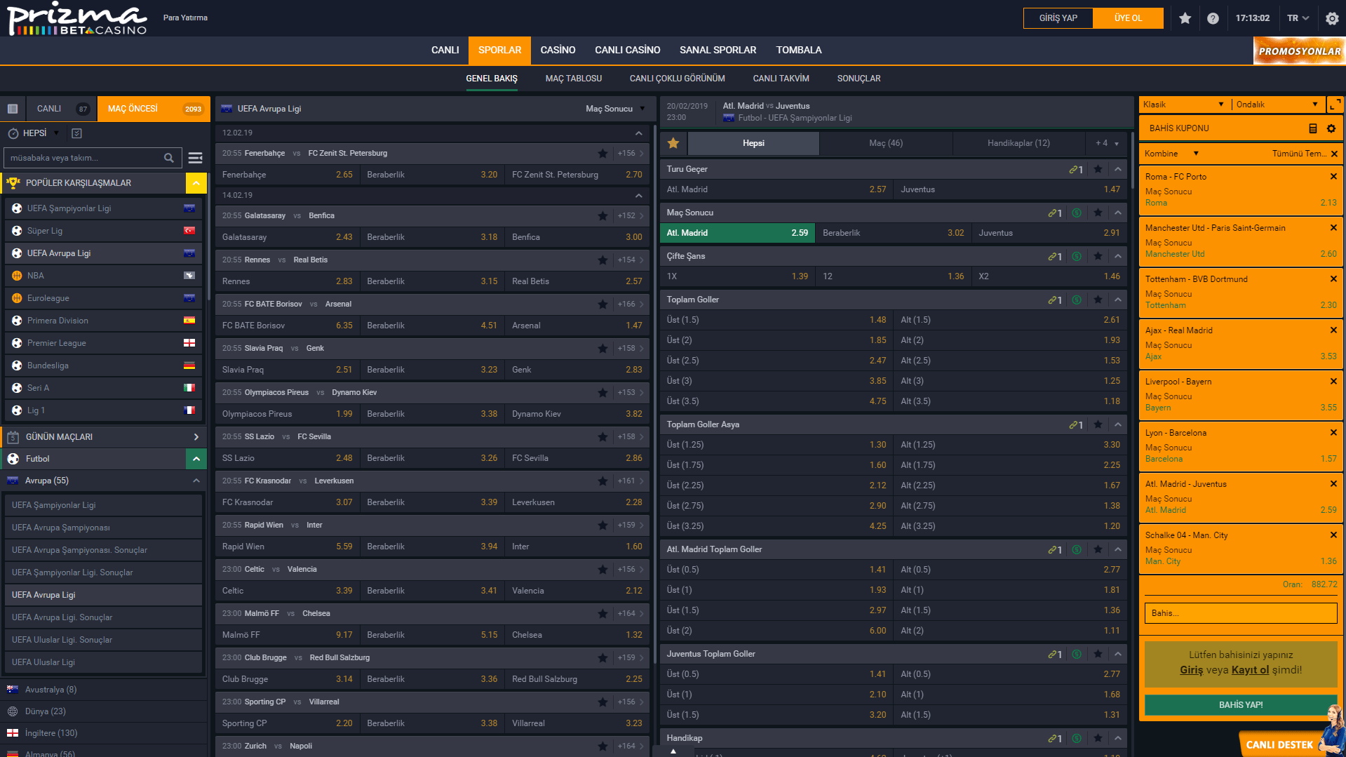 Prizmabet Screenshot