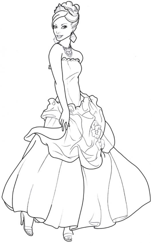 Princesa Con Vestido Bonito Para Pintar Y Colorear Colorear Dibujos Varios Princesa Con Vestido Bonito Para Pintar Y Colorear Dibujosa Com