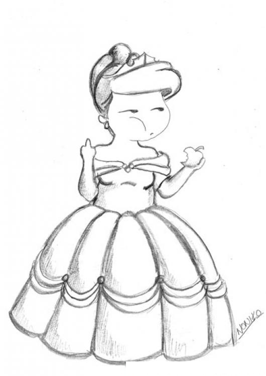 Nina Con Vestido De Princesa Comiendo Manzana Para Pintar Y Colorear Colorear Dibujos De Cholo Nina Con Vestido De Princesa Comiendo Manzana Para Pintar Y Colorear Dibujosa Com