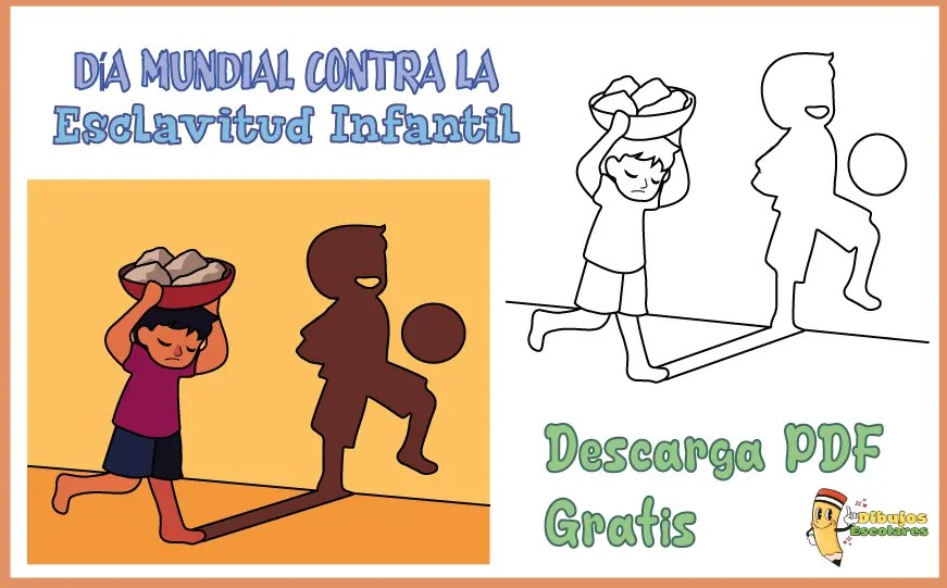 Dibujo del Dia Mundial Contra la Esclavitud Infantil.