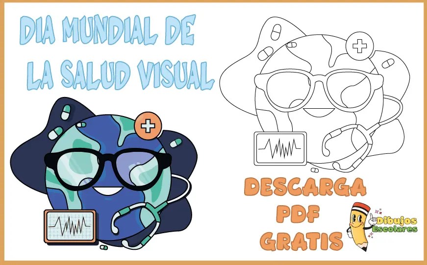 Dibujo del Dia Mundial de la Salud Visual para Colorear.