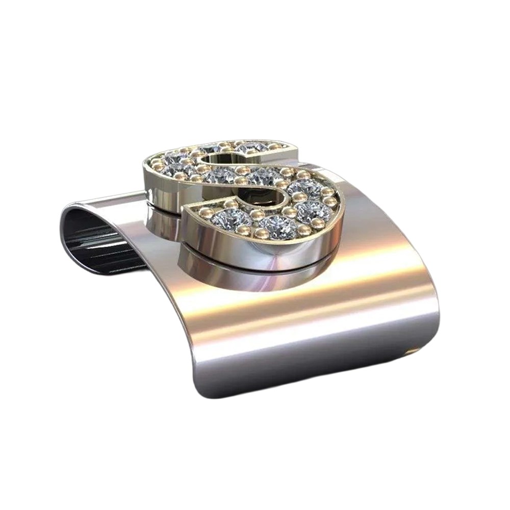 TimeApp Milano Lettera S con Diamanti Bianchi – Clip gioiello per orologio