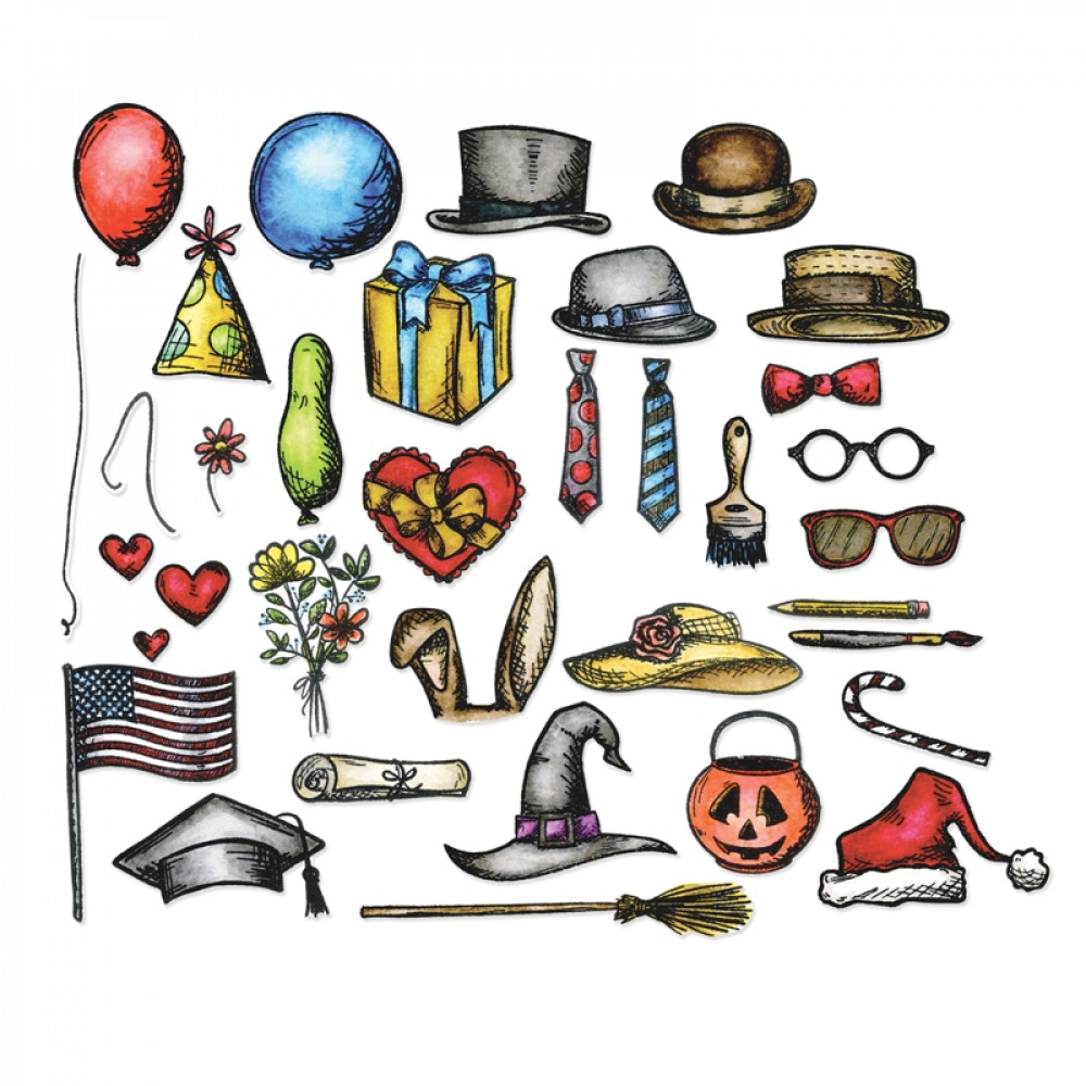 Sizzix Framelits Die Set 33PK - Crazy Things
