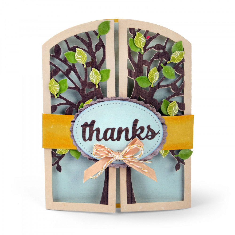 Sizzix Thinlits Die Set 15PK - Gatefold Card, Tree