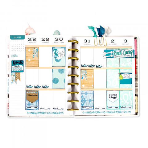 Sizzix Framelits Die Set 12PK w/Stamps - Health & Fitness Planner