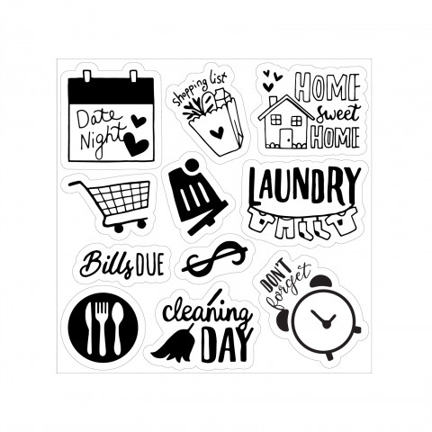 Sizzix Framelits Die Set 17PK w/Stamps - Household Planner - Image 3