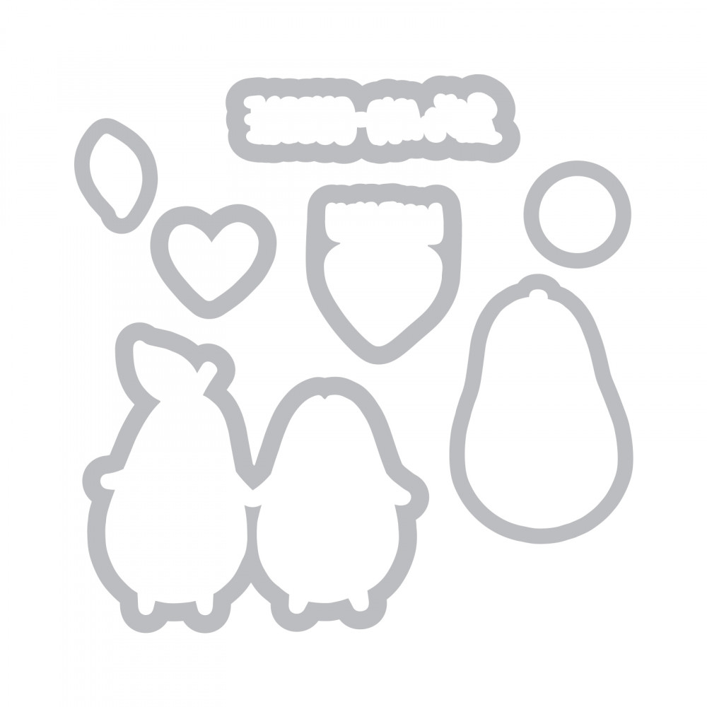 Sizzix Framelits Die Set 7PK w/Stamps - Avocuddle - Image 4